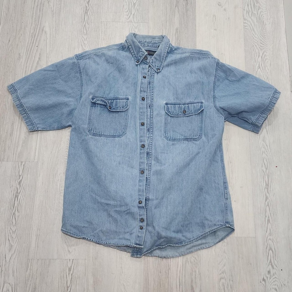 Vintage‎ 90's/Y2K blue denim button up shirt Size L